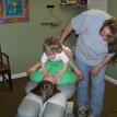 Mother and daughter getting adjusted